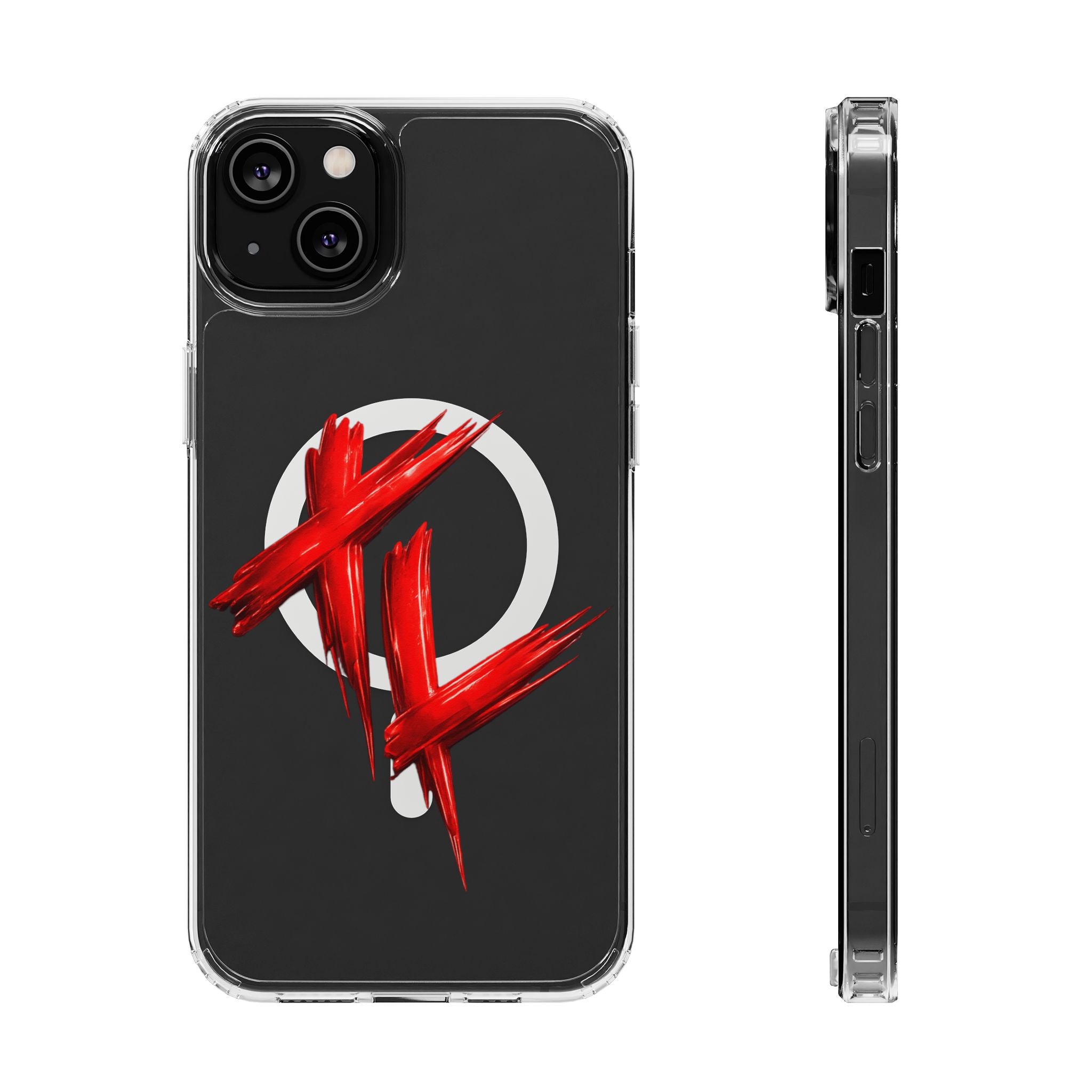 Clear Magnetic Phone Case with Red Brushstroke "TREDLIFE" Logo — Impact‑Resistant, Stylish Protection