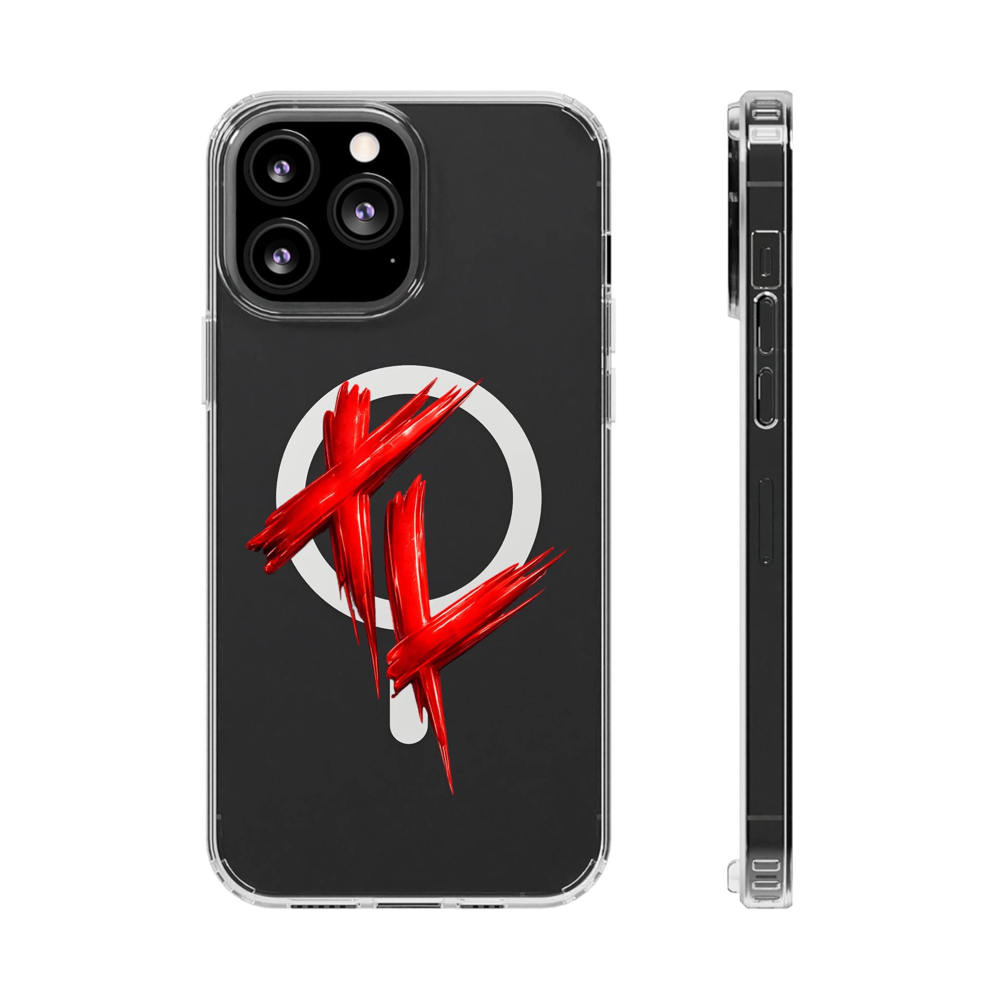 Clear Magnetic Phone Case with Red Brushstroke "TREDLIFE" Logo — Impact‑Resistant, Stylish Protection