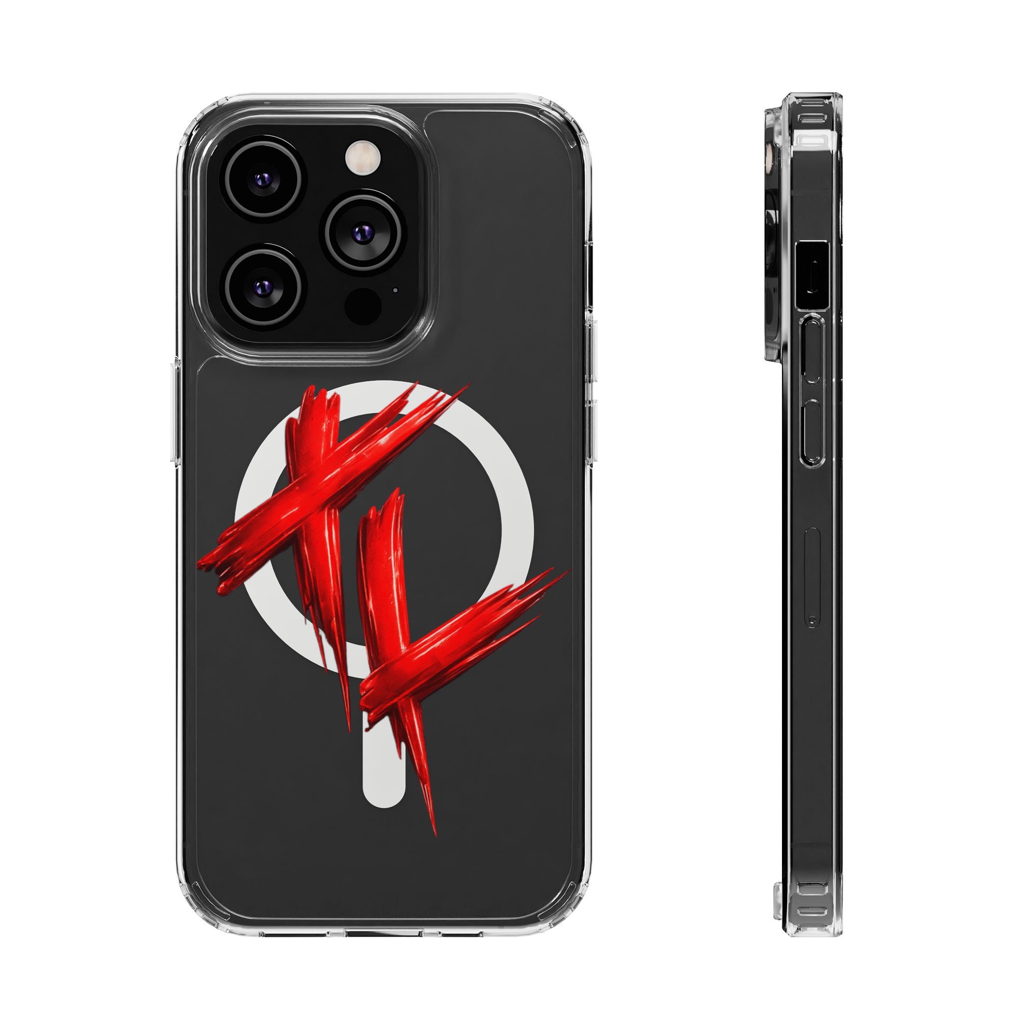 Clear Magnetic Phone Case with Red Brushstroke "TREDLIFE" Logo — Impact‑Resistant, Stylish Protection