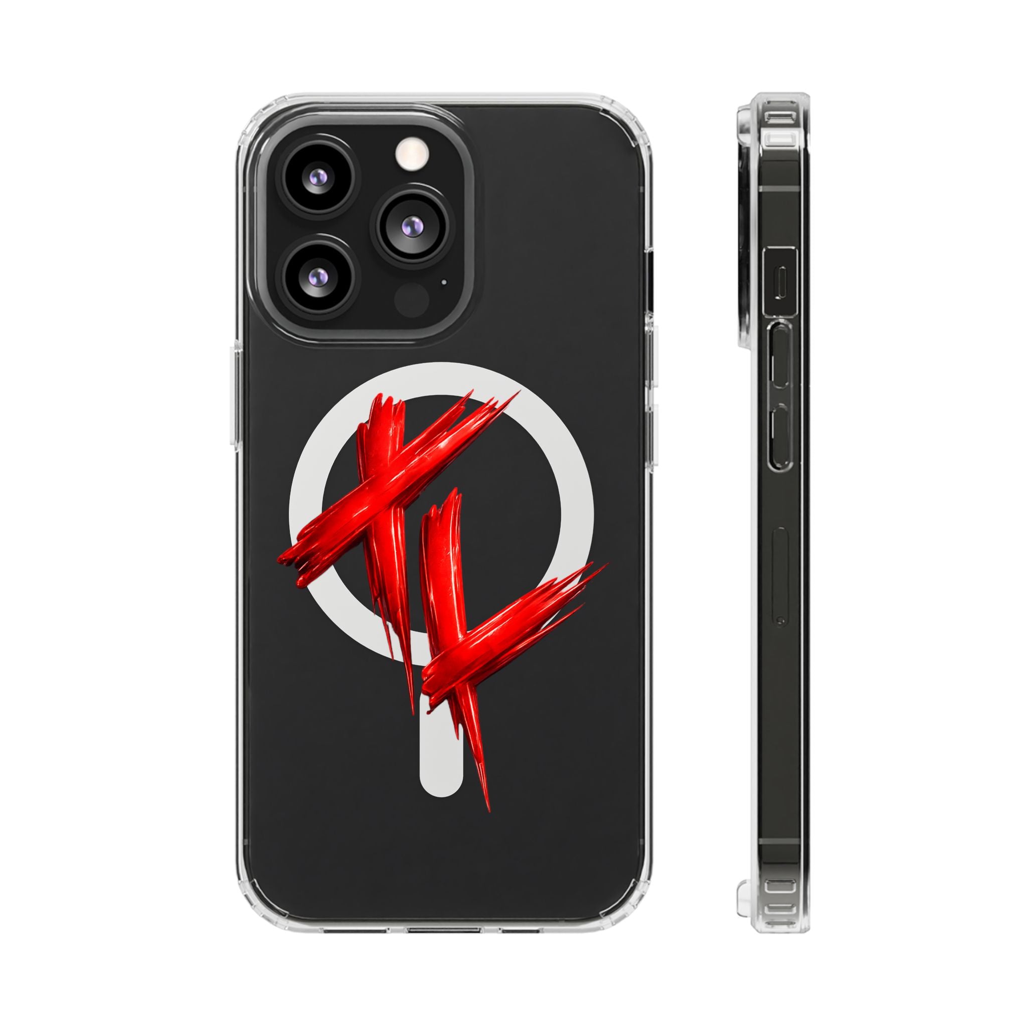 Clear Magnetic Phone Case with Red Brushstroke "TREDLIFE" Logo — Impact‑Resistant, Stylish Protection