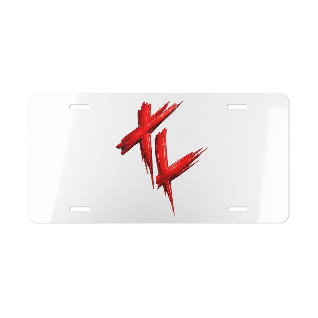 Red Slash Vanity Plate — Decorative Front License Plate