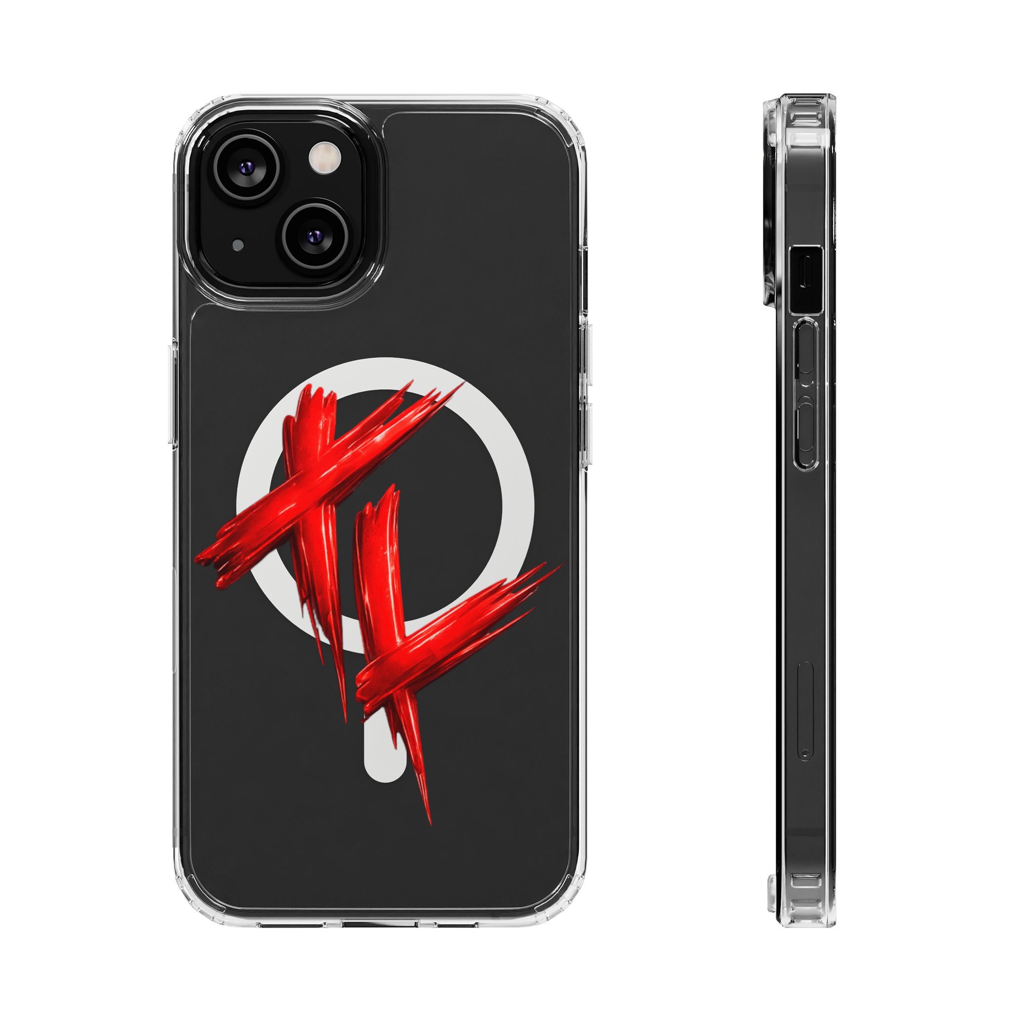Clear Magnetic Phone Case with Red Brushstroke "TREDLIFE" Logo — Impact‑Resistant, Stylish Protection